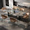 Rectangular Microcrystal Stone Dining Table Set