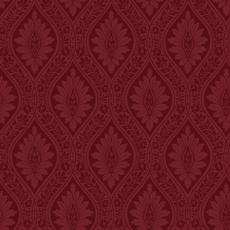 Florence Damask Wallpaper Roll, Rouge