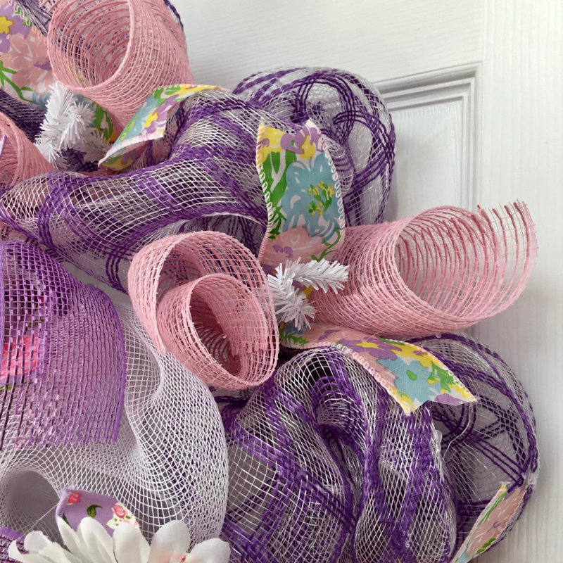 Couronne de printemps lavande florale bienvenue