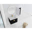 Meuble-lavabo de salle de bain avec lavabo en céramique et tablette latérale - Châtaignier noir, élément de configuration moderne de 28 po-490082131