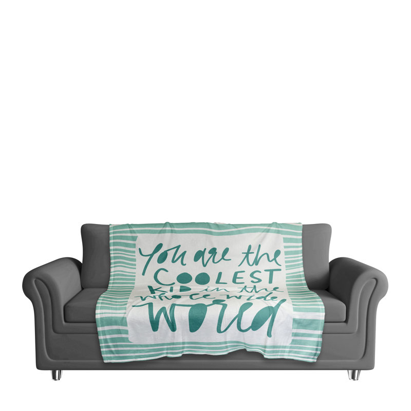Cool Kid Hand Woven Throw Blanket, Teal