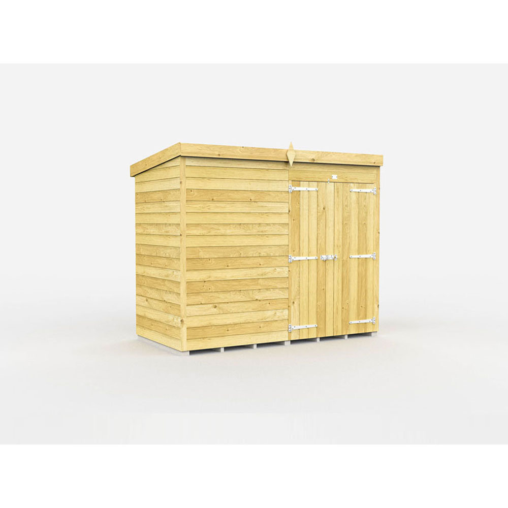 8ft x 4ft Pent Shed - Double Door without Windows