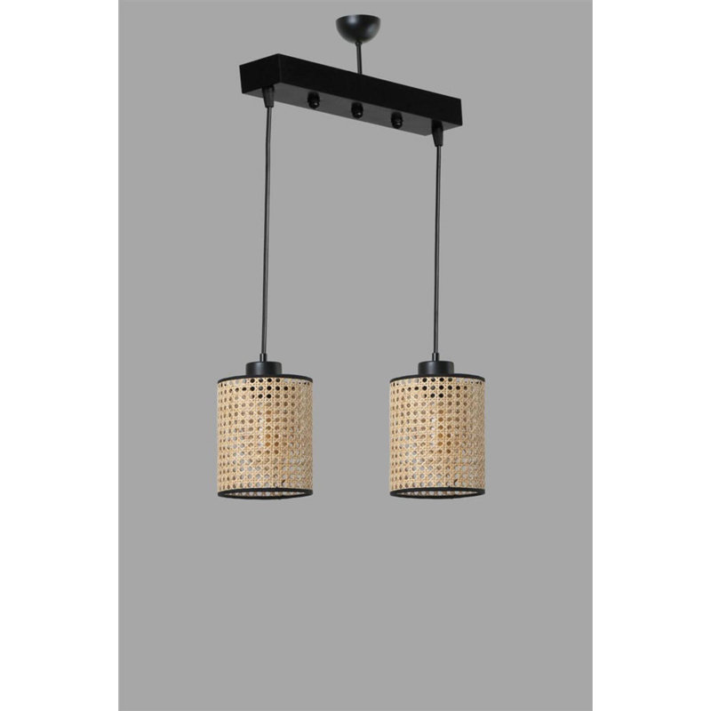 Wyn 2 - Light Rattan Cylinder Pendant