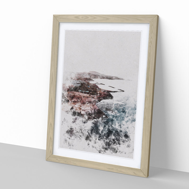 Skyline Of Tenerife In Spain - Single Picture Frame Print on Wood, Oak Framed, 36cm H x 27cm W x 2cm D