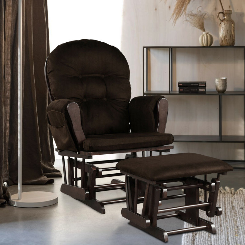 Cunegunda Upholstered Rocking Chair, Brown 