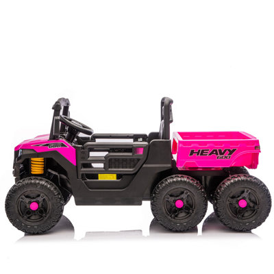 24V 400W Kids Ride On Six-wheel Electric Dump Truck W/ PC 2.4G(Only For One Child) 4WD Super Performance,Six-wheel Suspension, Bluetooth &Early Education with Music and Storie,Speeds 1.86-3.11 MPH for Kids Aged 3-5