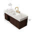 Meuble-lavabo mural simple 48 po avec comptoir en pierre frittée et lavabo en céramique-852061314