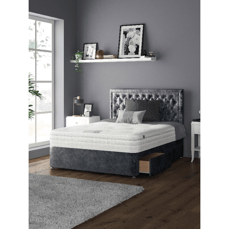 Fan Upholstered Bed, Pink, Small Double (4'), No Drawer