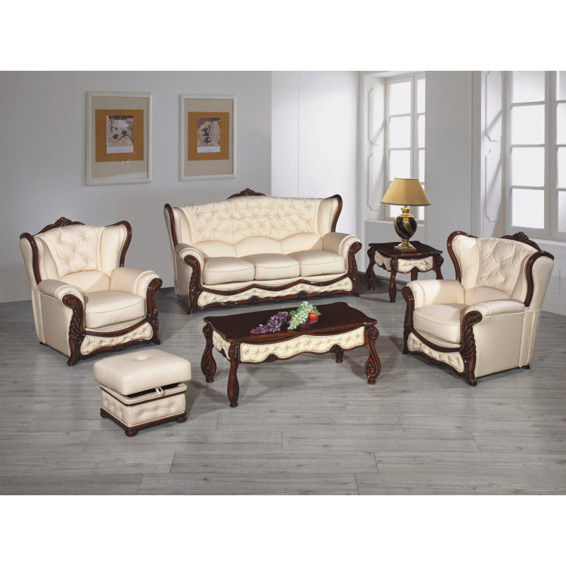 Click Genuine Leather Sofa, Brown