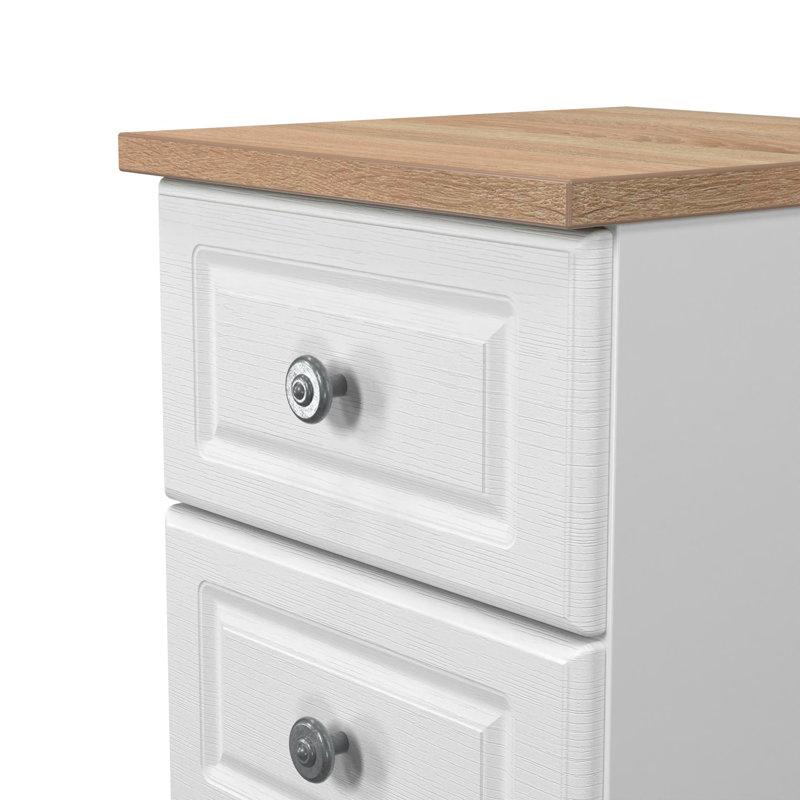 Arpelar 37cm W Manufactured Wood Bedside Table, White