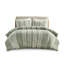 Housse de couette pour lit double / grand en coton 3 pièces - et rayée blanche avec garniture de literie
