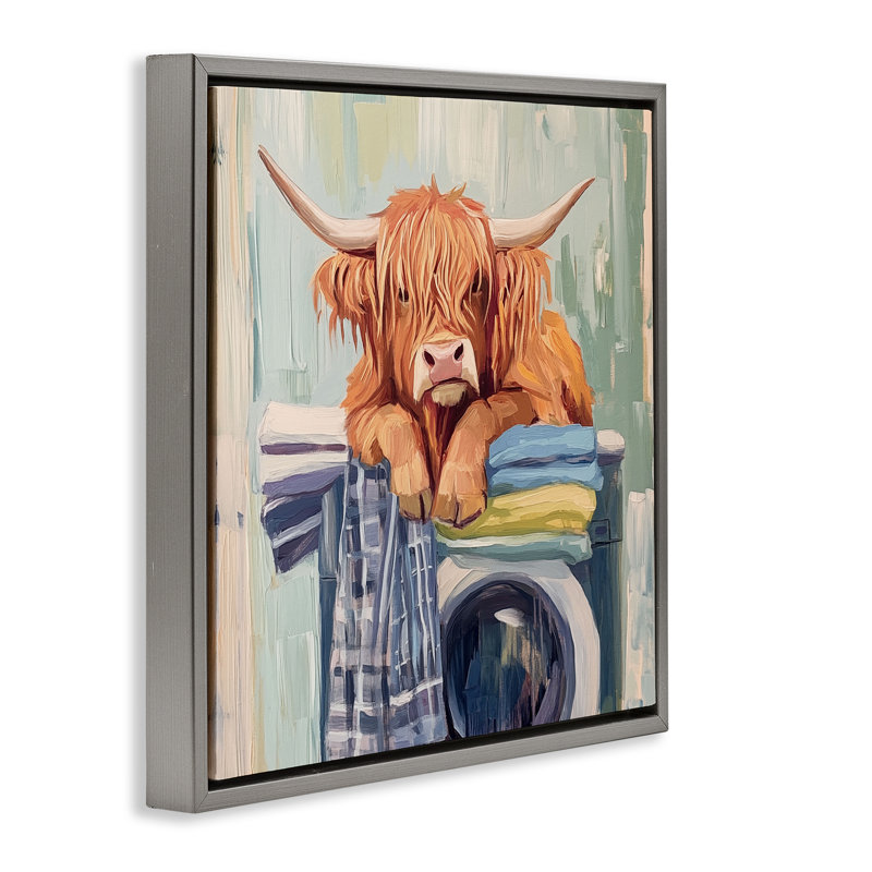 Cadre flottant More Cow, Cadre flottant gris lustré, H 18 po x l 18 po