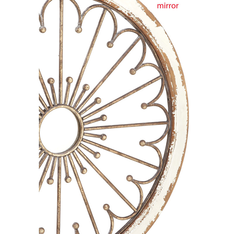 Fernandez Wood Circle Wall Mirror