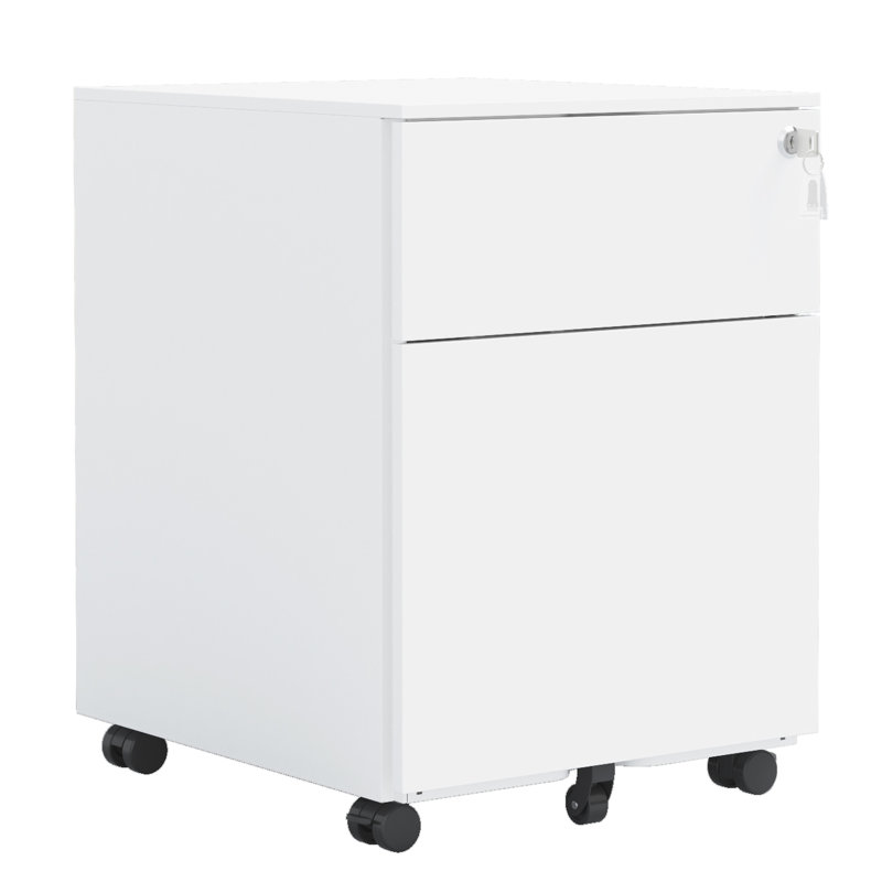 Locked Steel File Cabinet With 2 Drawers, White, Suits Legal/letter/a4/f4 Size Storage Requirements In Various Settings Accommodates Folders For Office Use