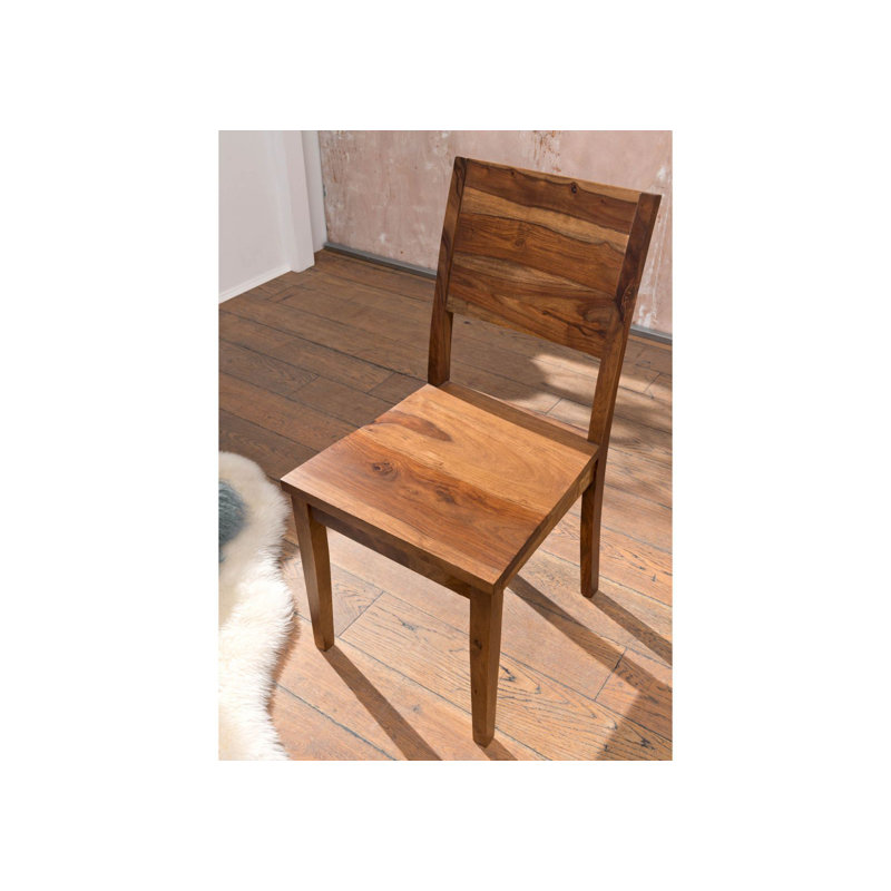Sydney 45cm H Solid Wood Slat Back Side Chair, Brown