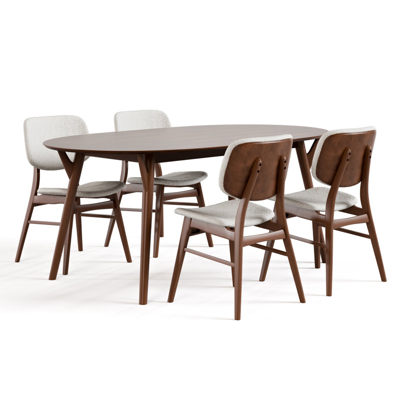 Gateshead Dining Table Set, 5 Pieces: Table, 4 Chairs