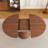 59" Extendable Oval Dining Table with 2-Tier Storage for 4-6, Space Saving Expandable Kitchen Table in Walnut Brown, MDF with Walnut Finish & Pedestal Base