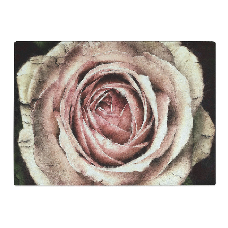 Rose Flower Vol.3 Painting Chopping Board, 0.4cm H x 28.5cm W x 39cm L