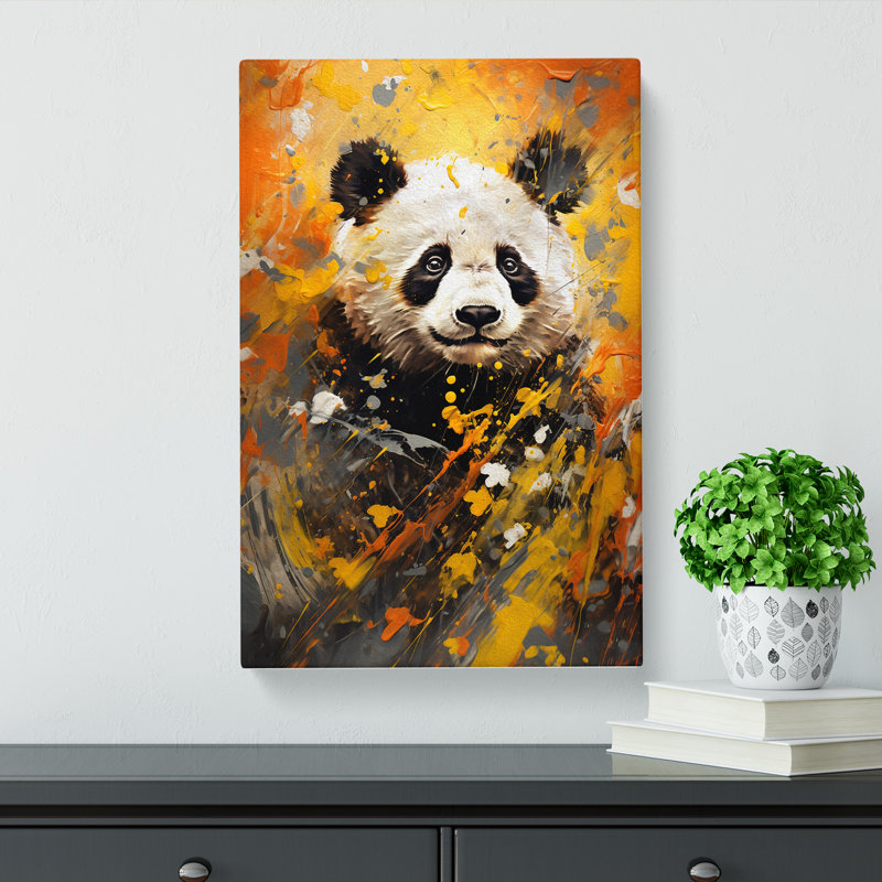 Panda Expressionism No.2 - Wrapped Canvas, 76cm H x 50cm W x 3cm D