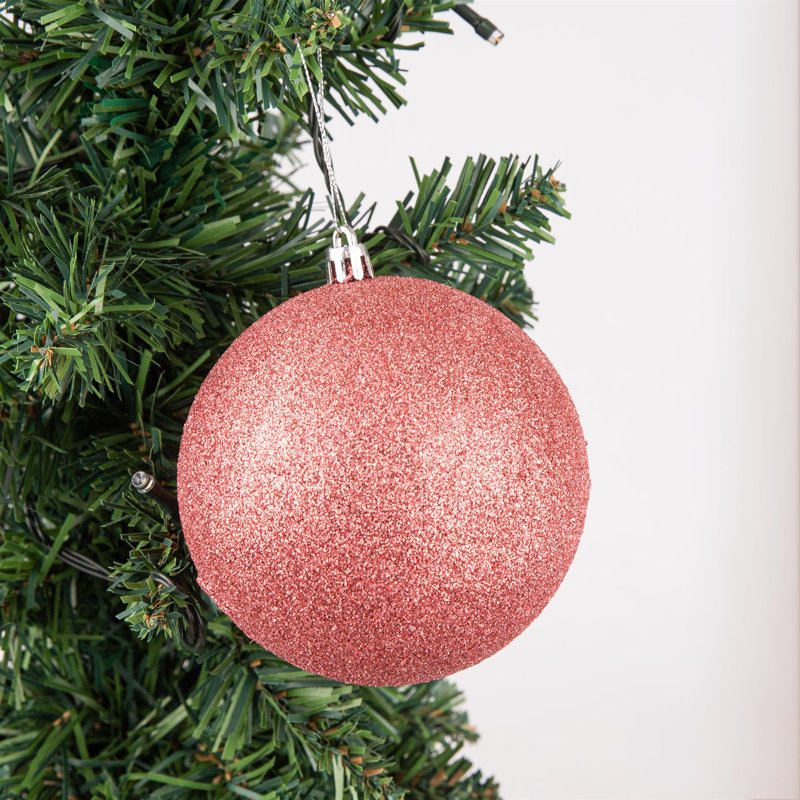 Polyvinyl Chloride (PVC) Ball Ornament, 10cm H x 10cm W x 10cm D, Rose Gold