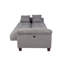 Convertible en microfibre gris avec fonction réglable, rangement caché et coussins décoratifs pour un agencement de vie contemporain