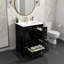 Ensemble de meuble-lavabo simple l 24 po avec lavabo en céramique, 3 tiroirs et armoire de rangement avec tablettes de porte-115630000