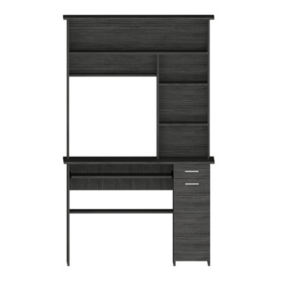 2-Drawer 7-Shelf Computer Desk With Hutch