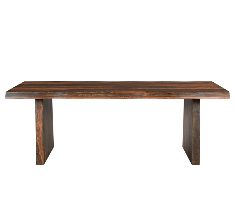 86" Dark Brown Solid Wood Dining Table