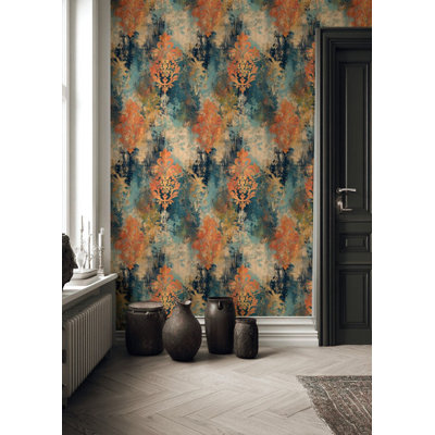 Wallpaper Abstract Damask Wallpaper Peel And Stick Vintage Wall Mural