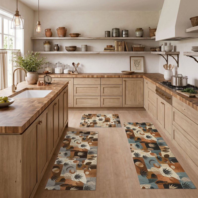 Tapis de cuisine lavables antidérapants inspirés de la nature