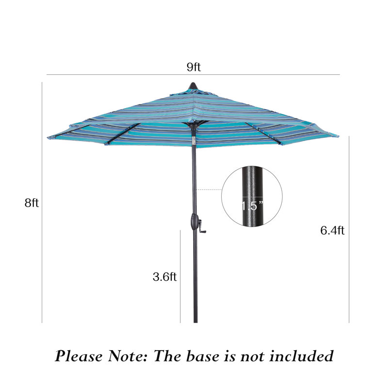  Parasol de marché 9 pi / 11 pi Sunbrella, 9 pi, Oasis doux