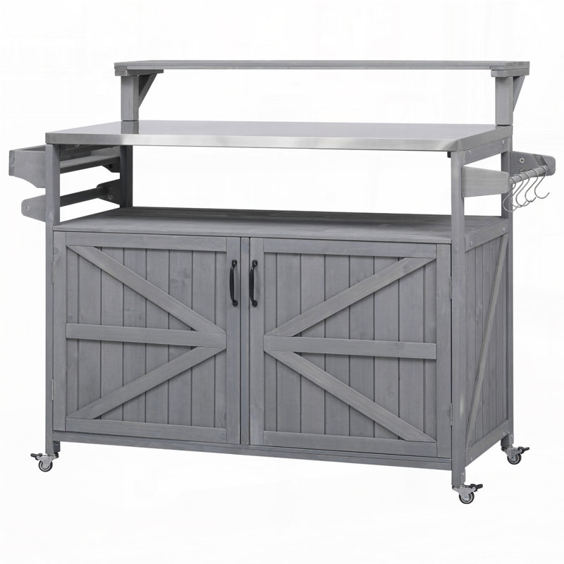 Îlot de cuisine extérieur 53,3 po, Bleu gris