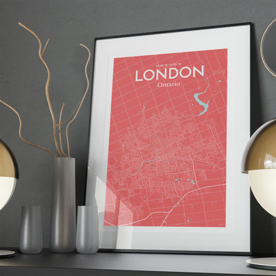 London Ontario City Map In Maritime - No Frame Print