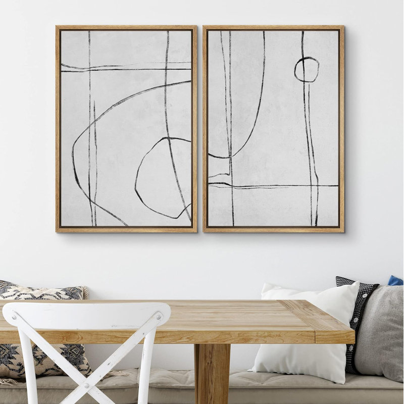 Motif de Mid-Century, croquis de motifs abstraits, formes minimalistes, décor Boho Relax Zen, H 36 po x l 24 po