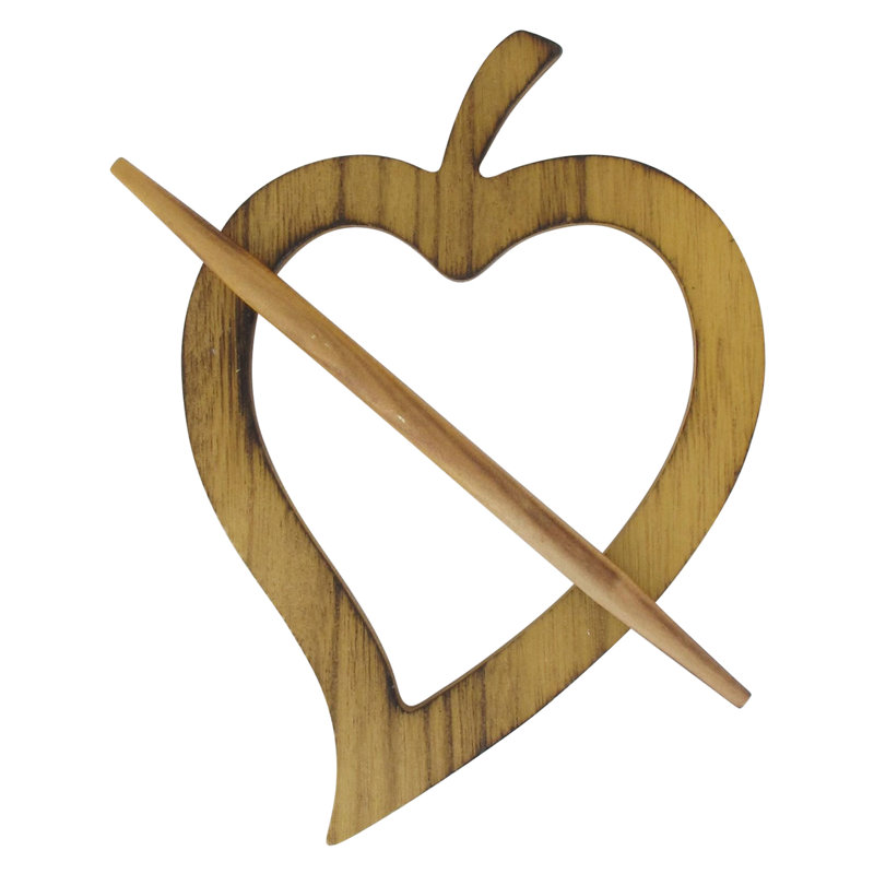 Natural Brown Wooden Heart Curtain Tieback - Decorative and Functional