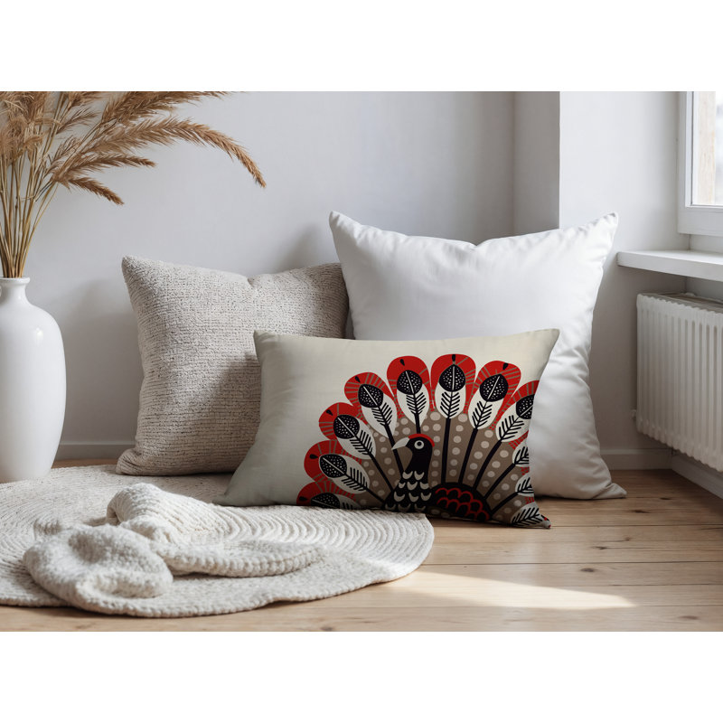 Oreiller rectangulaire réversible intérieur / extérieur Mota, Rectangle H 14 po x l 20 po, Rouge