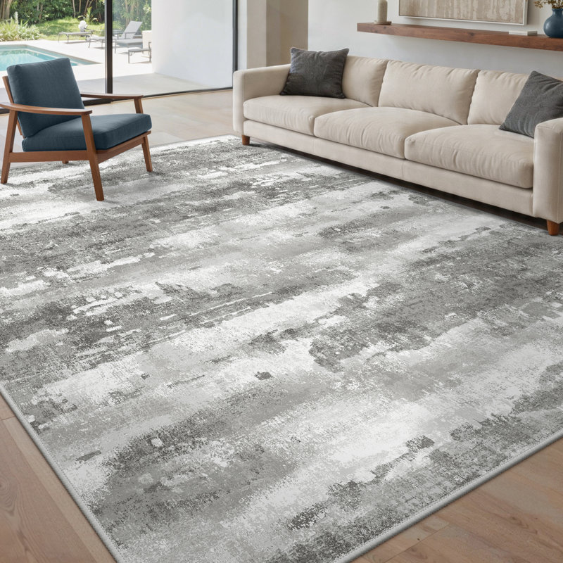 Tapis gris Pavelina, Rectangle 6 pi x 9 pi, Grey