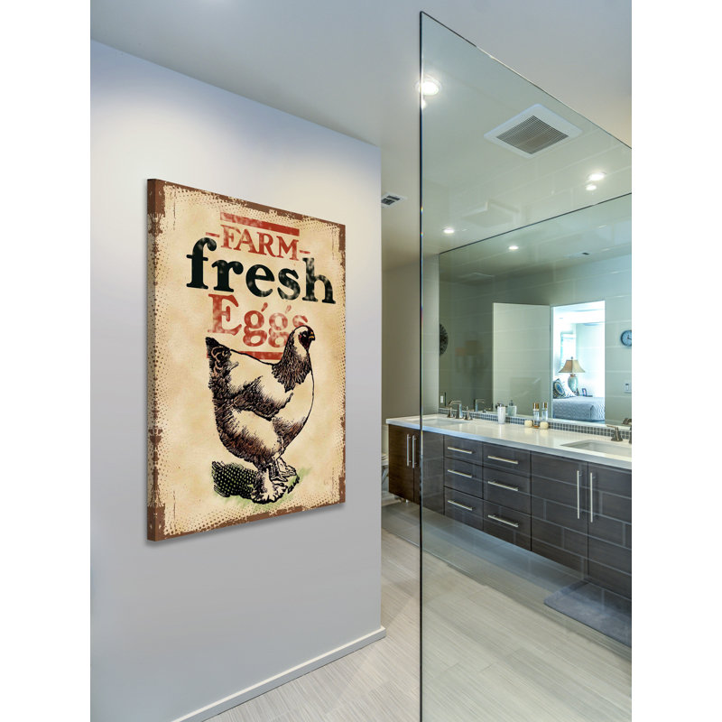 Chicken Fresh Eggs - Wrapped Canvas Print, 45cm H x 30cm W