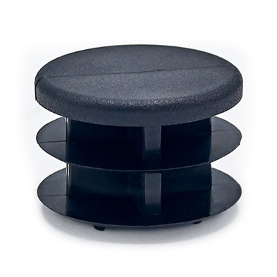 Outwater Plastic Round End Cap For Tubing (12 Pcs.) | 1-1/8" Dia. Tube Plug/Chair Glide/Floor Protector/Tube Closure/Tube Hole Plug/Pipe Plug | Fits Multi Gauge Tubing | Textured Black | Heavy Duty
