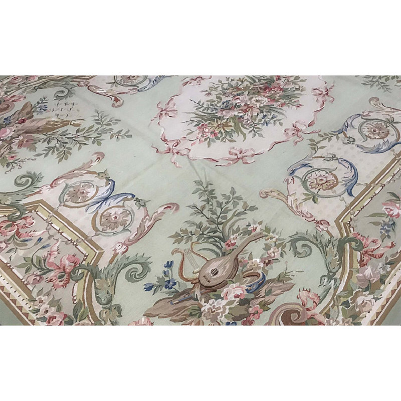Aubusson Hand Knotted Wool Oriental Area Rug