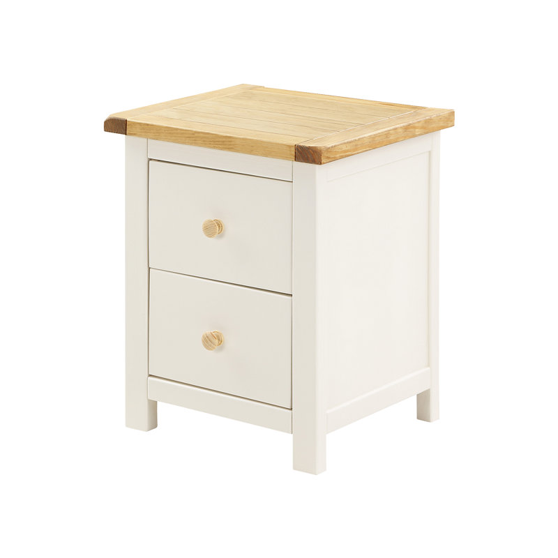 Keene 45 cm W Bedside Table, Off-White