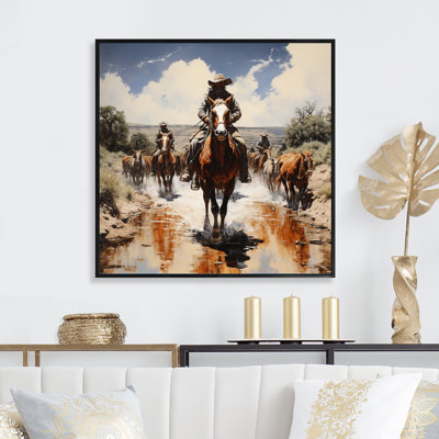 Western Horse Riders Memories, reproduction d'art sur toile