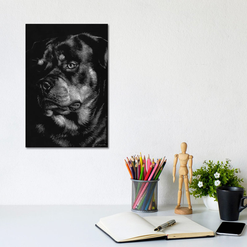 Canine Scratchboard XII by Julie T. Chapman - Wrapped Canvas Print, 20.32 cm H x 30.48 cm W