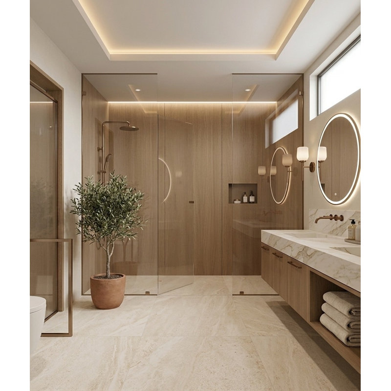 96” Waterproof Spc Shower Wall Panel Kit – 4-Piece Grout-Free Bathroom Surround (30"X60"X96")