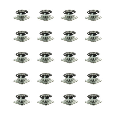 Inserts de niveleur simples à filetage étoile en métal Outwater Industries pour tubes carrés de 1 pouce, acier traité thermiquement et base plaquée en zinc, s'adapte aux tubes carrés de calibre 16 à 18, filetage: 3 / 8-16, paquet de 20