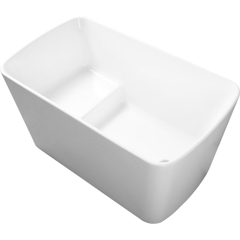 Baignoire de 49 po en acrylique avec motif de trempage japonais, bonde escamotable, intérieur spacieux, livraison express pour emballage