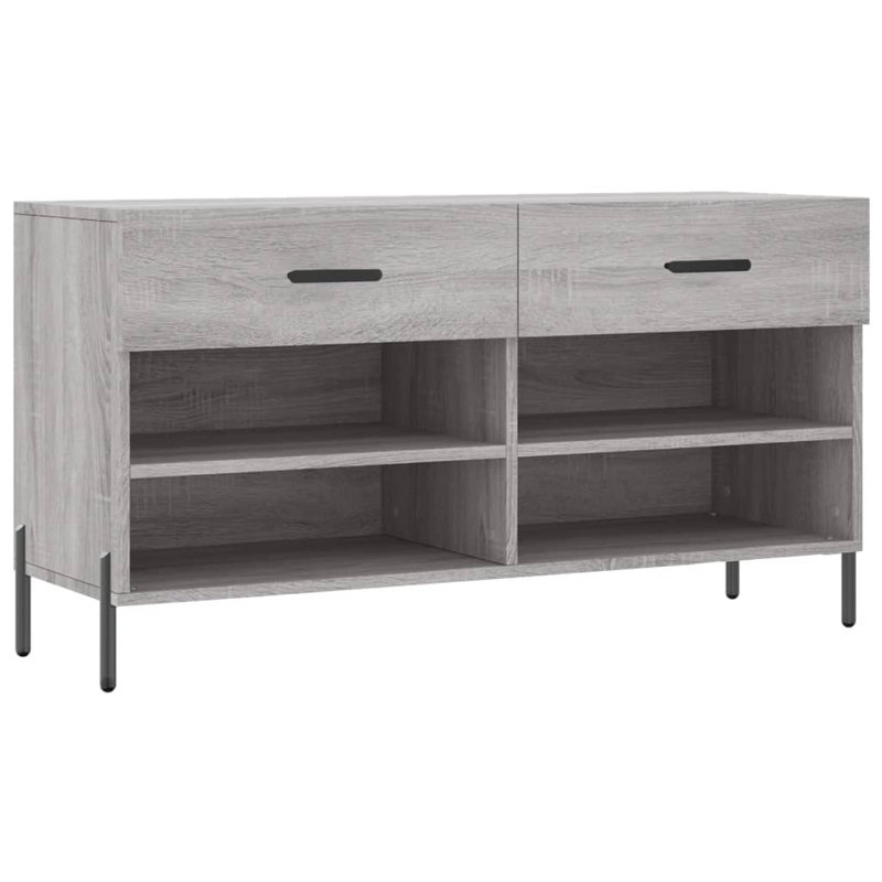 8 Pair Shoe Storage Bench, Grey Sonoma