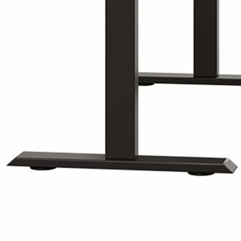 Table de bureau électrique blanche et chêne plissée à deux moteurs avec table pliante 63 po x 30 po, Brun rustique / noir