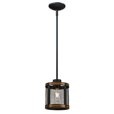 Luminaire suspendu cylindrique à 1 lumière