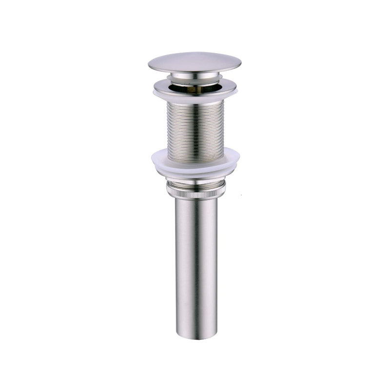 Waterfall Spout Bathroom Sink Single Handle Faucet with Pop-Up Drain (No Overflow), Brushed Nickel